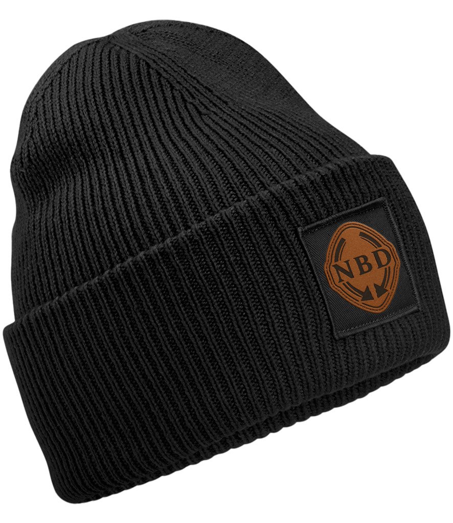 BB336R – Deep Cuff Tonal Patch Unisex Beanie